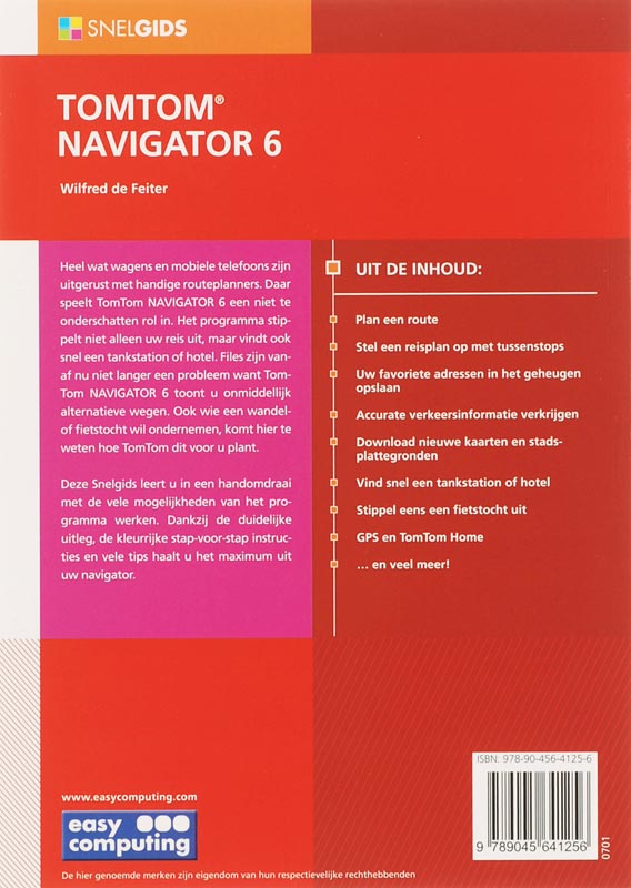 Achterkant van Snelgids Tom Tom navigator 6
