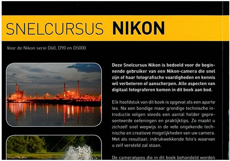 Achterkant van Snelcursus NIKON D60 D90 D5000