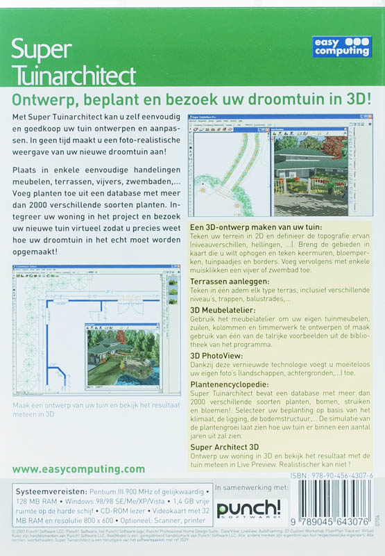 Achterkant van Super Tuinarchitect