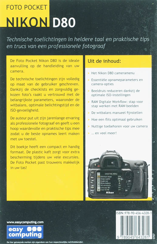 Achterkant van Fotopocket NIKON D80