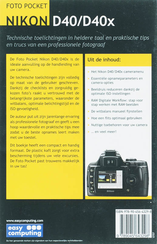 Achterkant van Fotopocket NIKON D40