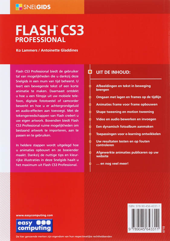 Achterkant van Snelgids flash cs3 professional