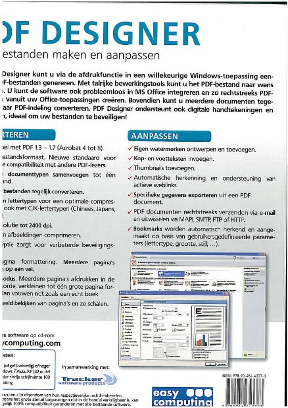 Achterkant van PDF Designer 4