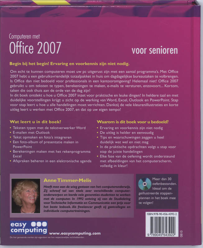 Achterkant van Computeren met office 2007 voor senioren