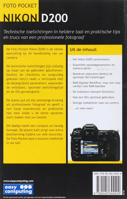 Achterkant van Foto Pocket Nikon D200
