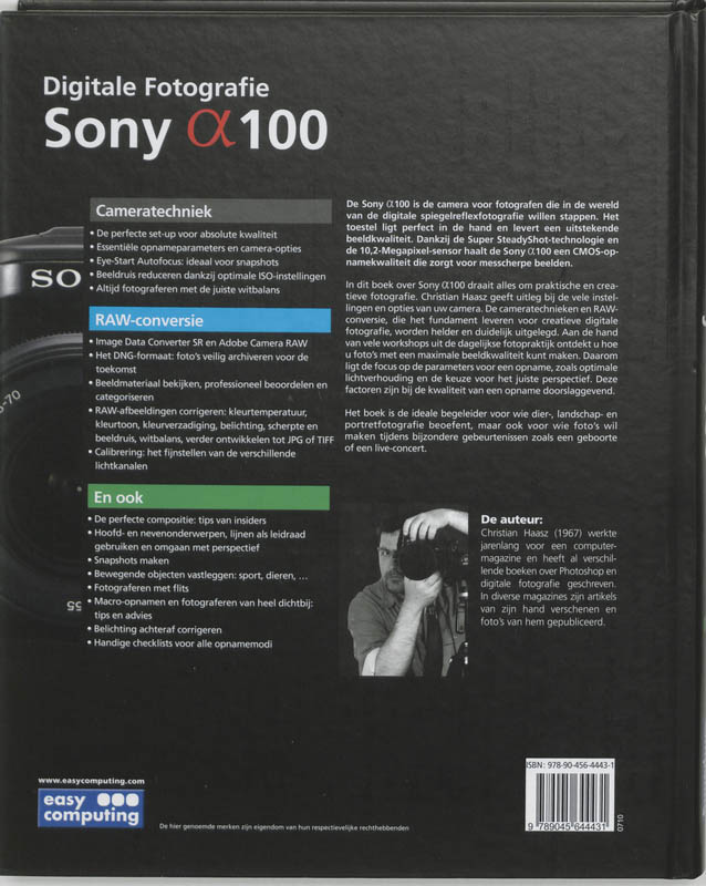 Achterkant van Digitale FotografieSony Alpha 100