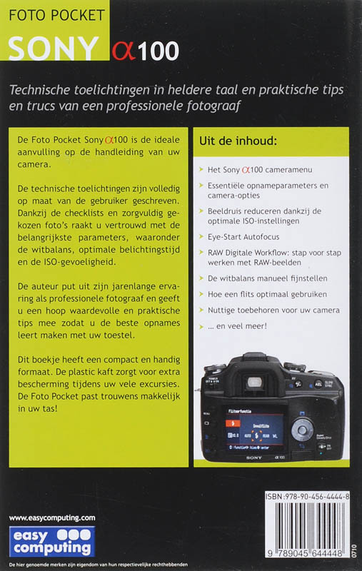 Achterkant van Foto Pocket Sony Alpha 100