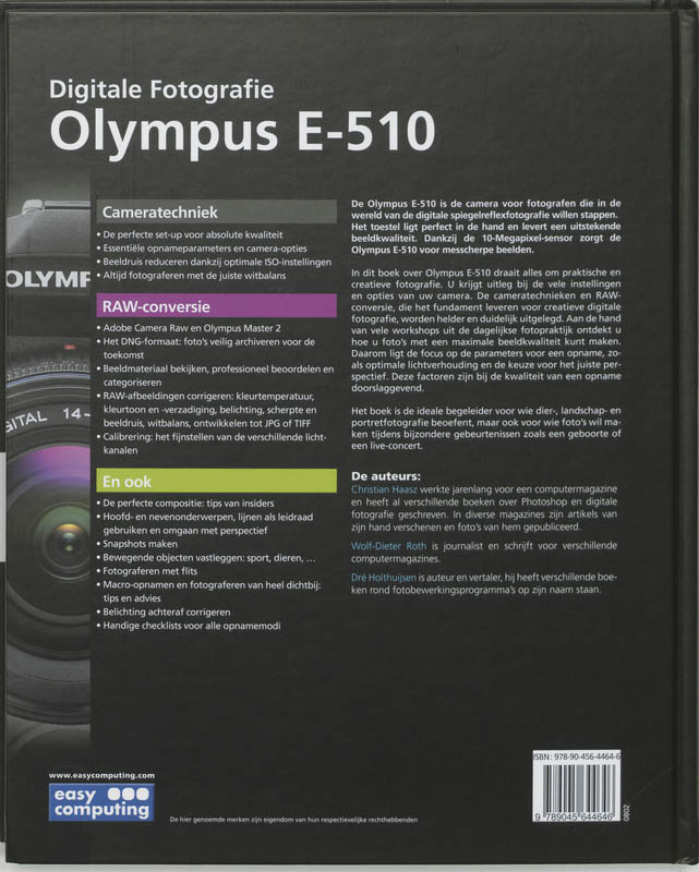 Achterkant van Digitale Fotografie Olympus E-510