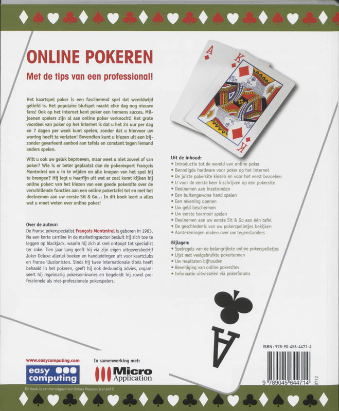 Achterkant van Online Pokeren