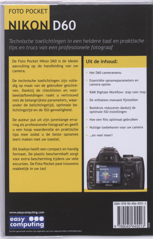 Achterkant van Fotopocket NIkon D60