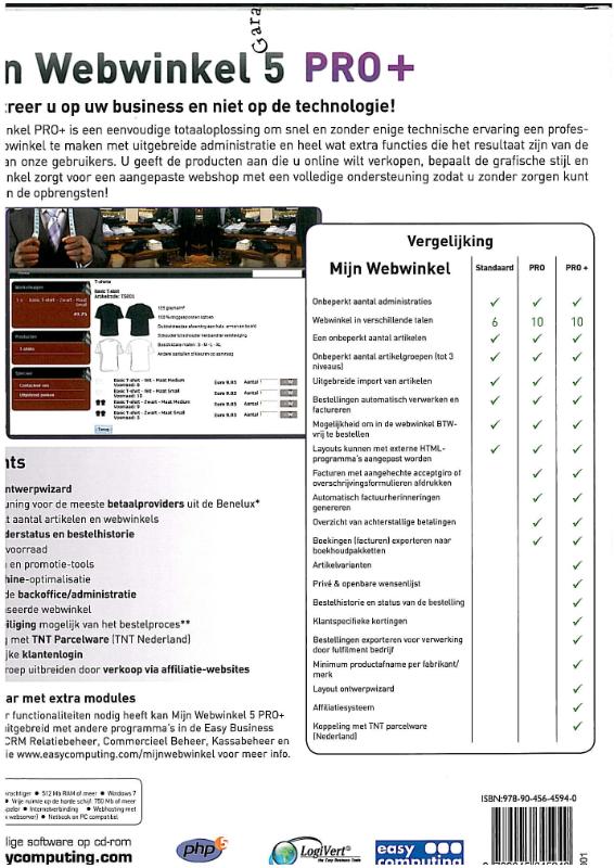 Achterkant van Mijn Webwinkel 5 pro +