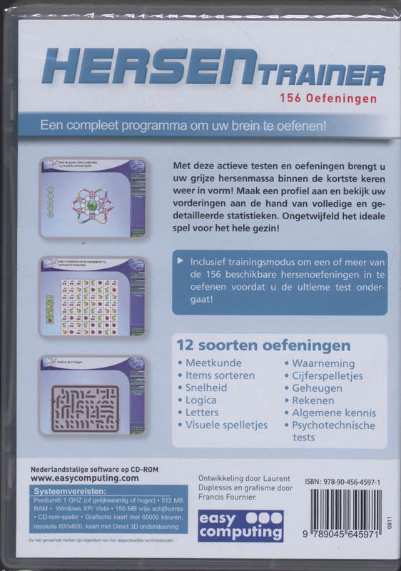 Achterkant van Hersentrainer - 156 oefeningen