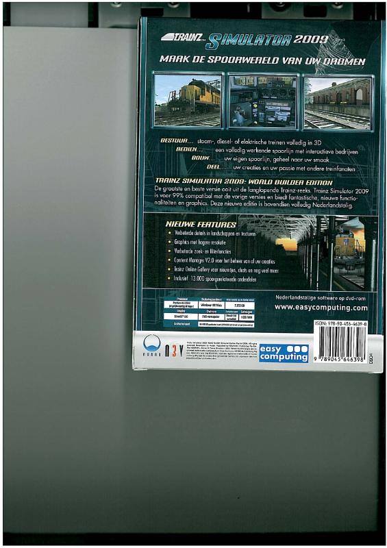 Achterkant van Trainz Railroad Simulator 2009