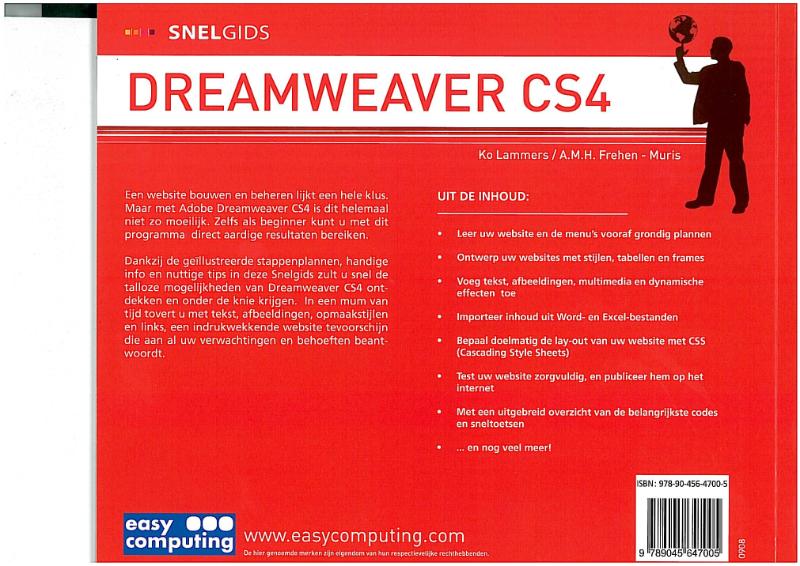 Achterkant van Snelgids Dreamweaver CS4