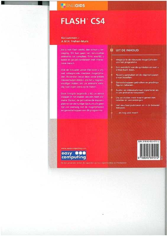 Achterkant van Flash CS4