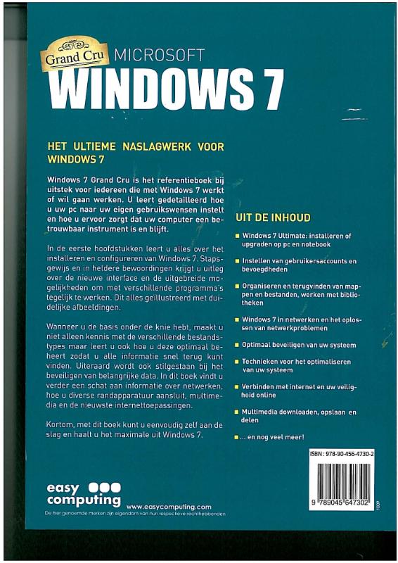 Achterkant van Windows 7 Grand Cru