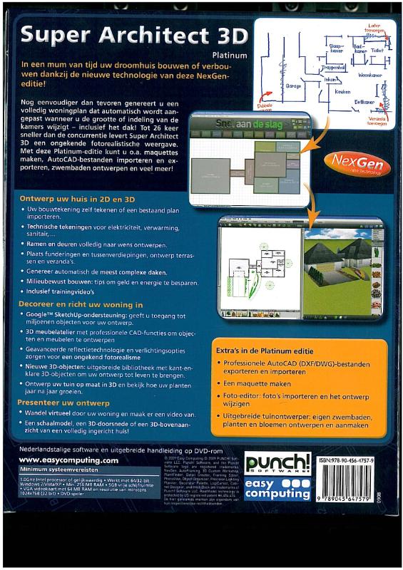 Achterkant van Super Architect 3D Platinum NEXGEN