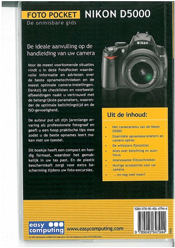 Achterkant van Foto Pocket Nikon D5000