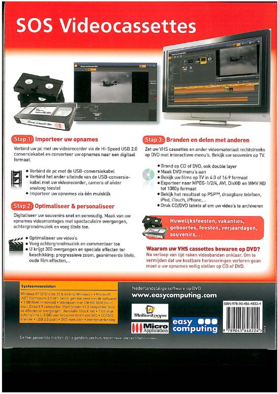 Achterkant van SOS Videocassettes
