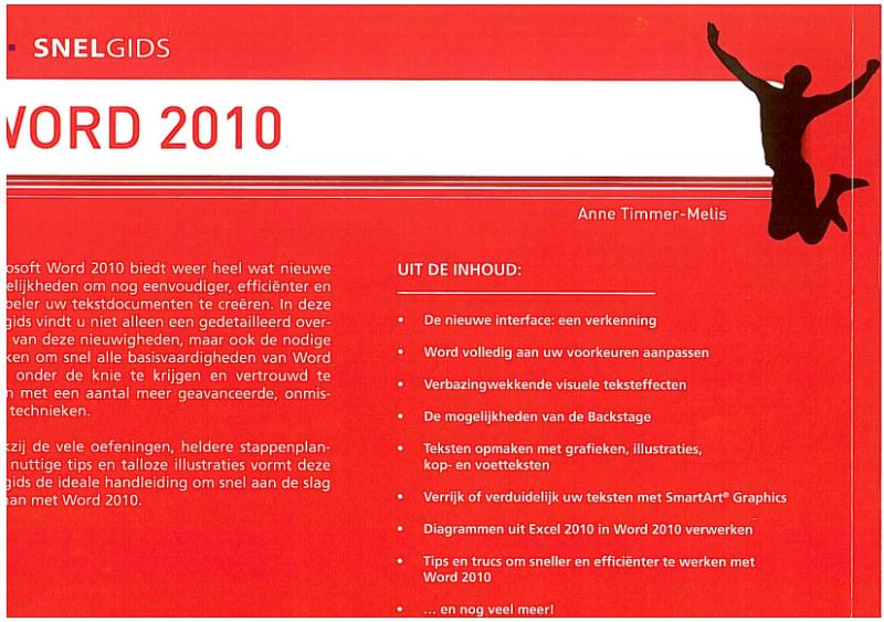 Achterkant van Snelgids Word 2010