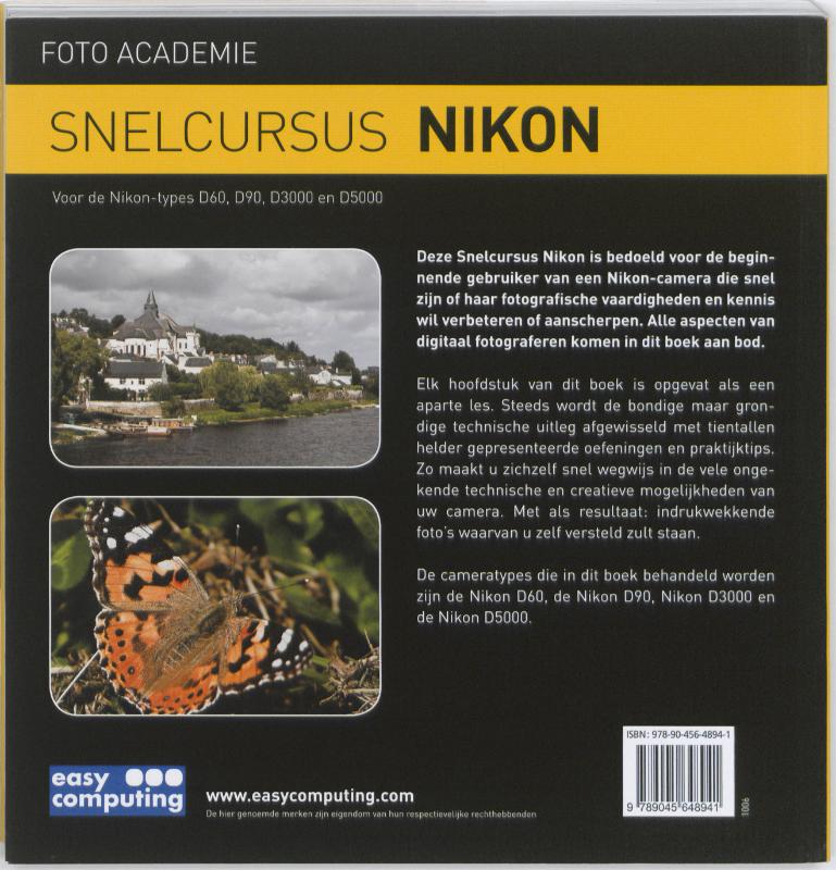 Achterkant van Snelcursus Nikon