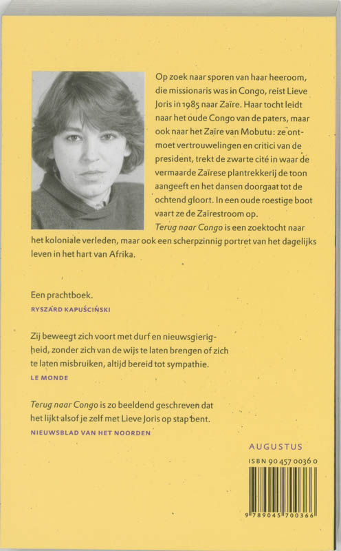 Achterkant van Terug naar Congo