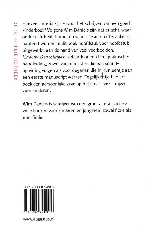 Achterkant van Kinderboeken schrijven
