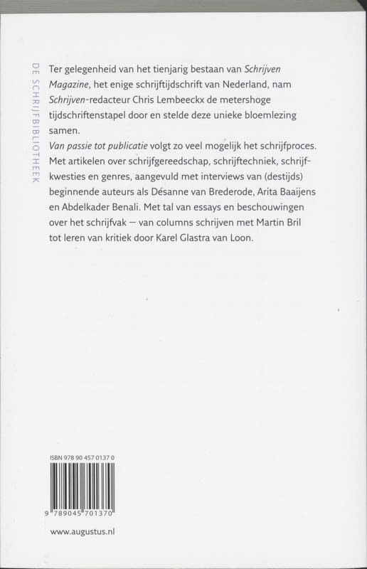 Achterkant van Van passie tot publicatie
