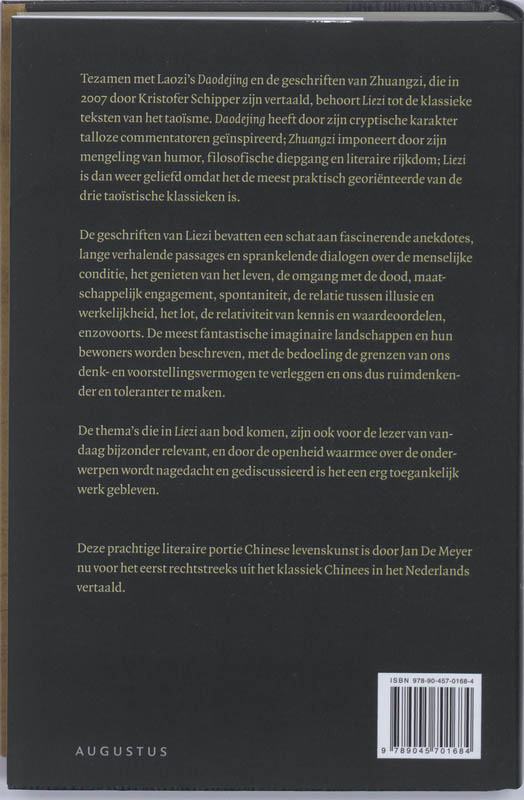 Achterkant van De geschriften Liezi