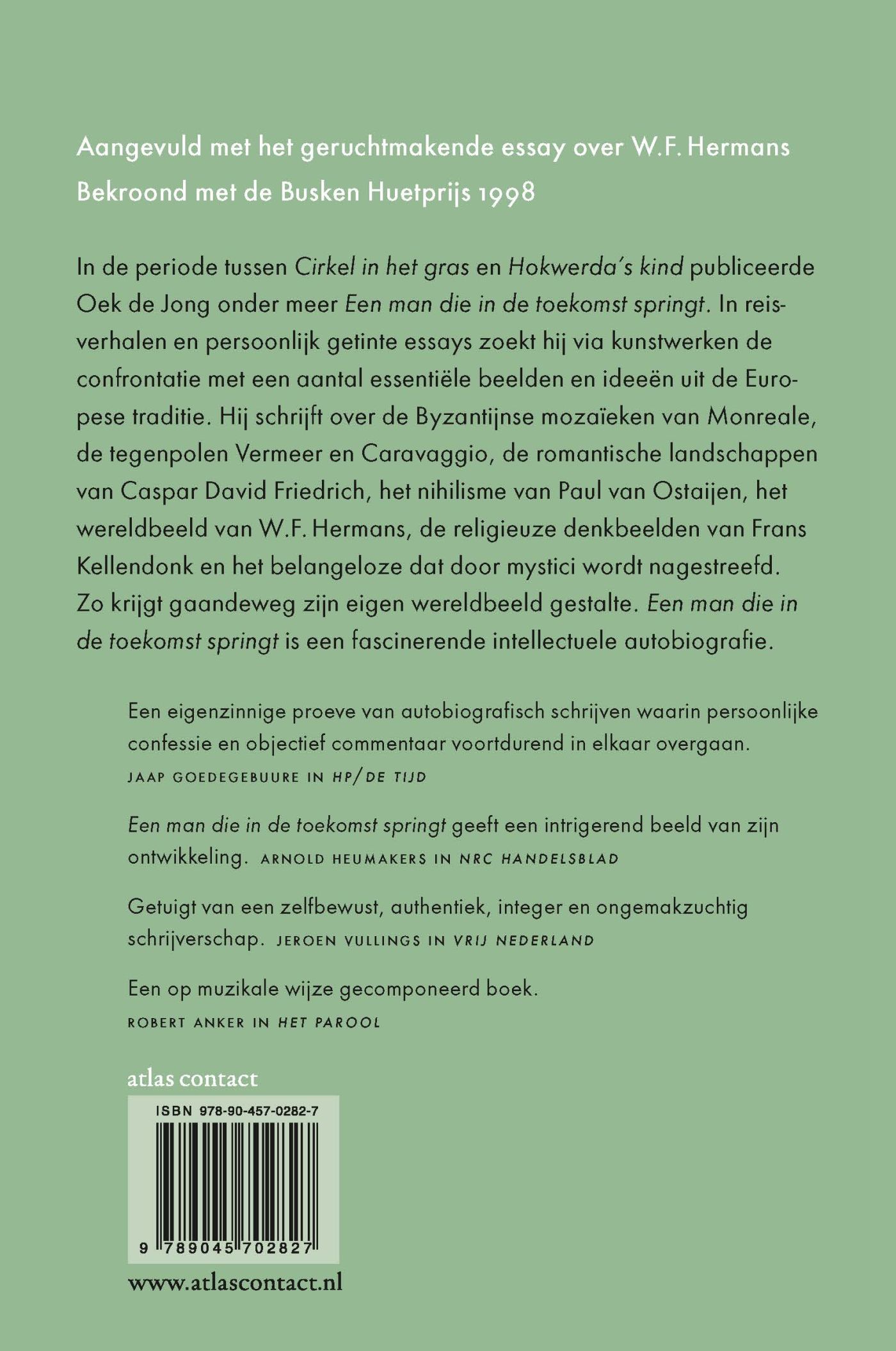 Achterkant van Een man die in de toekomst springt