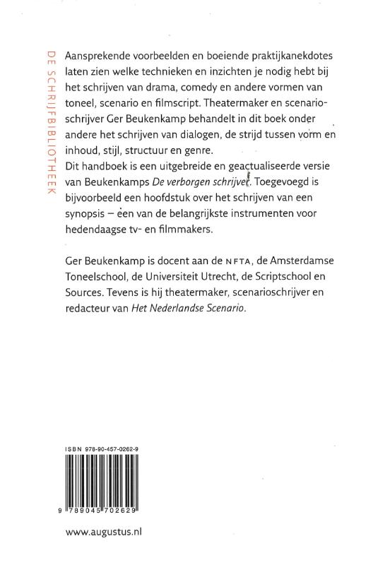 Achterkant van Schrijven voor film, toneel en televisie