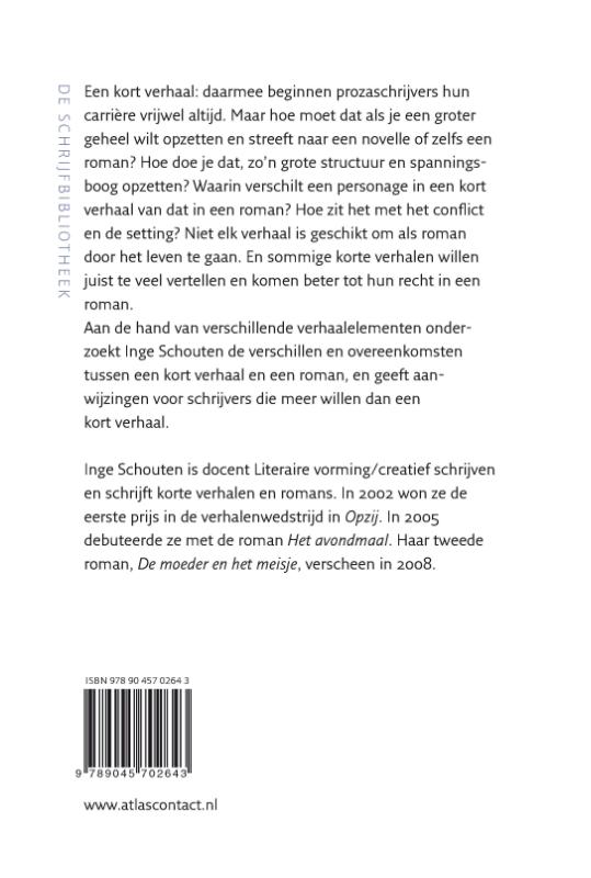 Achterkant van Van kort verhaal naar roman