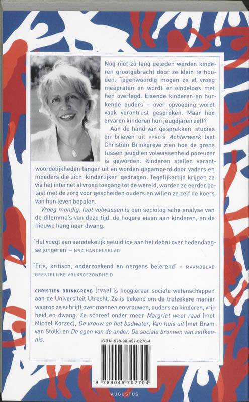 Achterkant van Vroeg mondig, laat volwassen