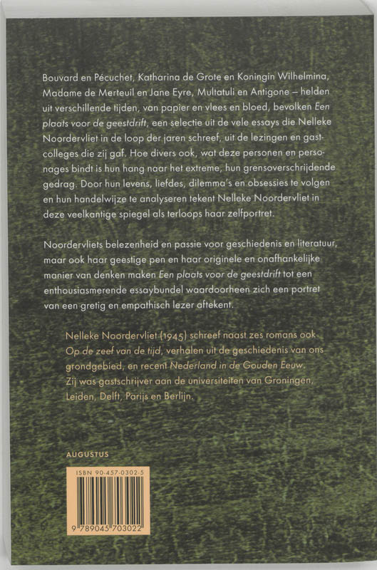 Achterkant van Een plaats voor de geestdrift