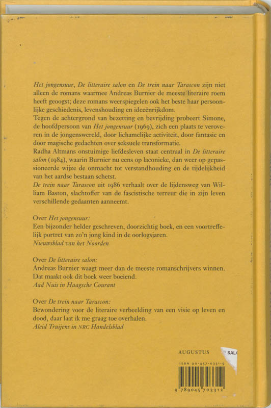 Achterkant van Het jongensuur / De litteraire salon / De trein naar Tarascon
