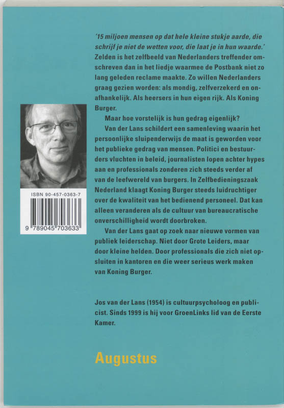 Achterkant van Koning Burger