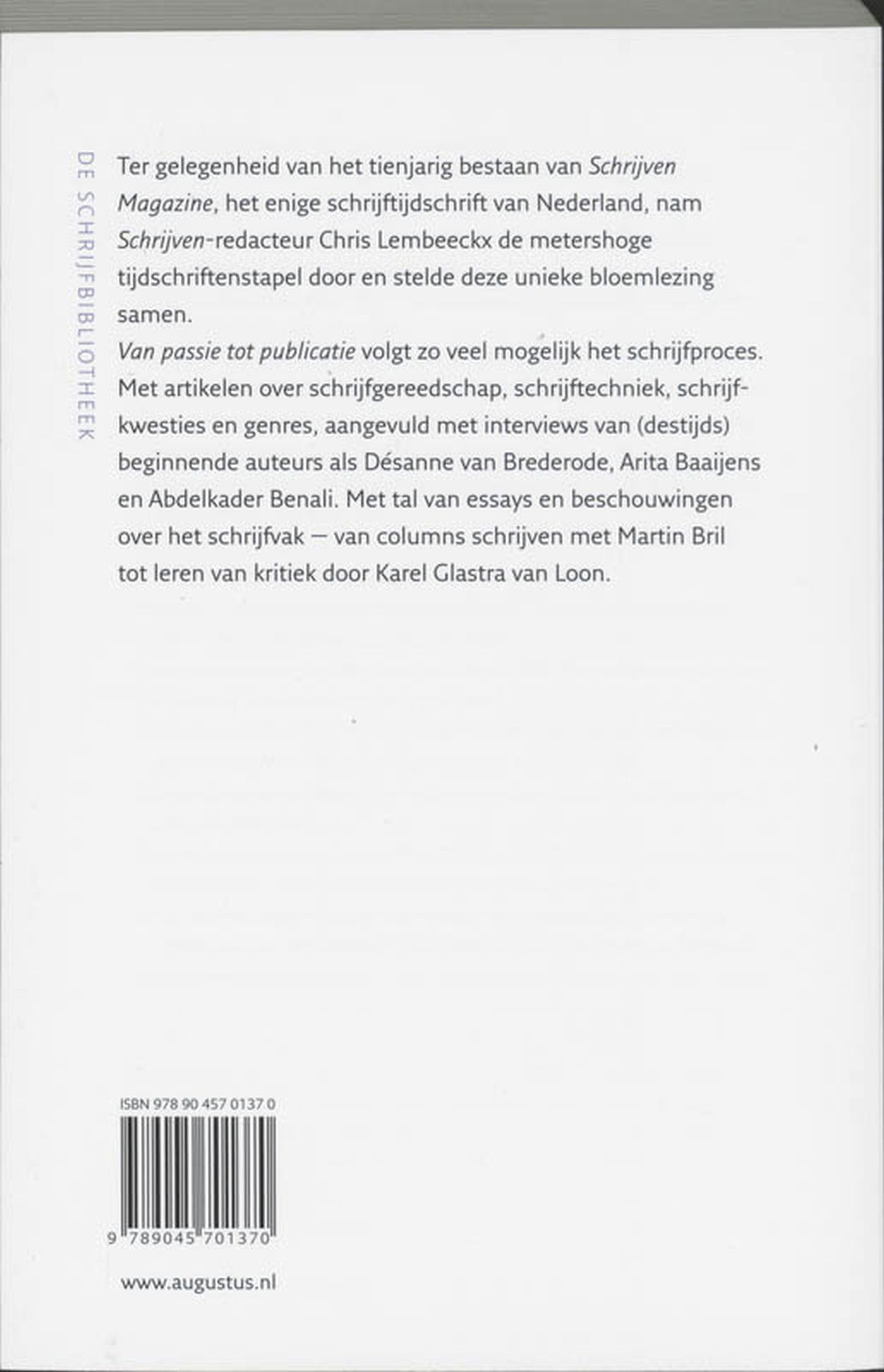 Achterkant van Van passie tot publicatie