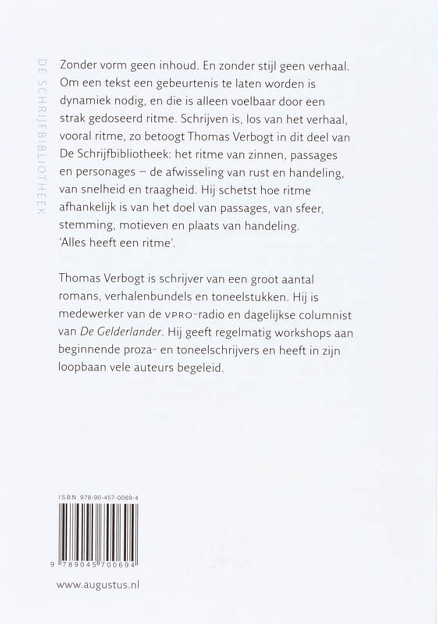 Achterkant van Schrijven is ritme