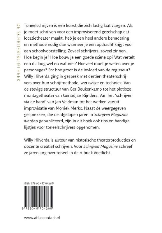 Achterkant van Schrijven voor theater - 13 methodes