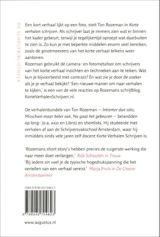 Achterkant van Korte verhalen schrijven