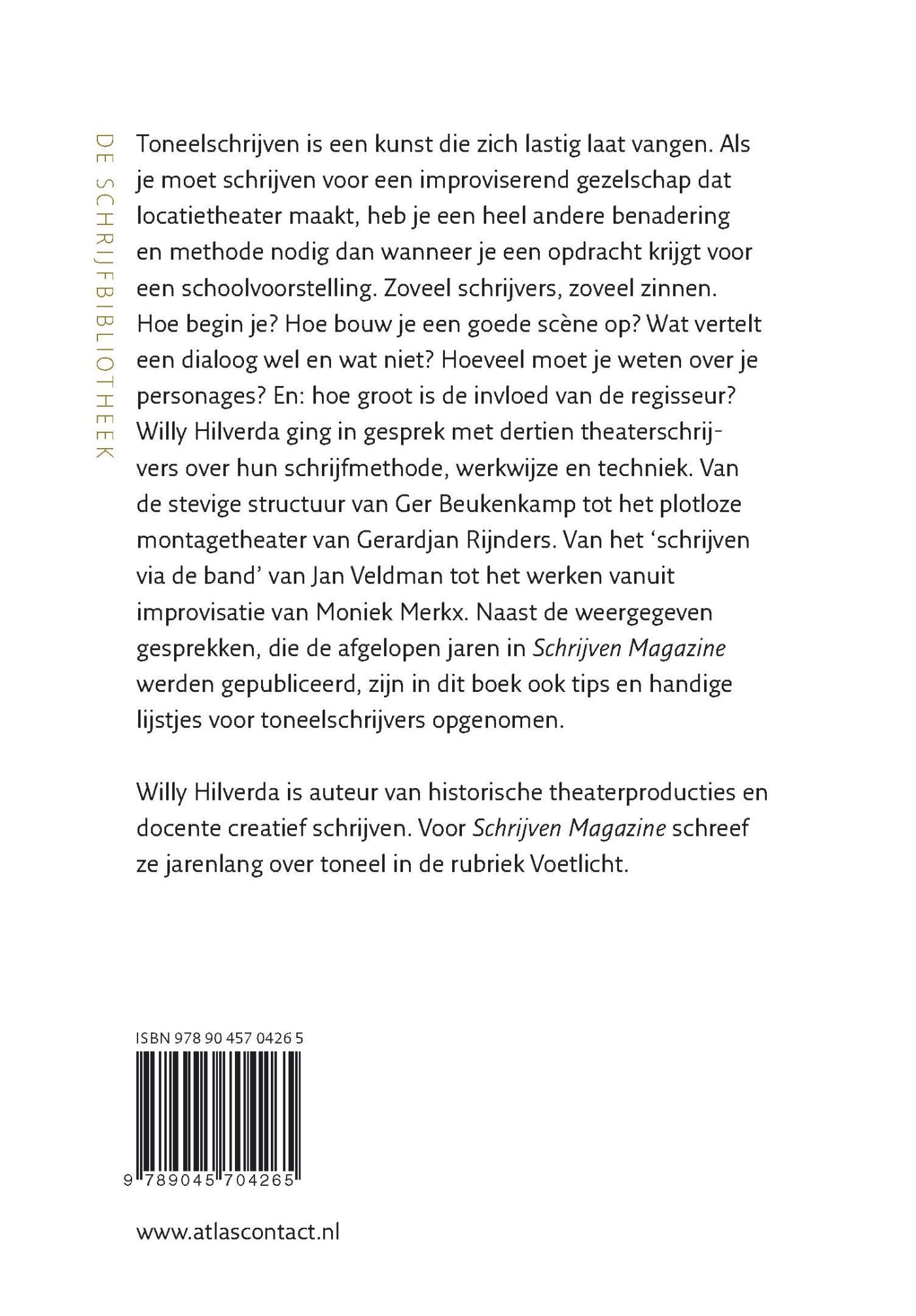 Achterkant van Schrijven voor theater - 13 methodes
