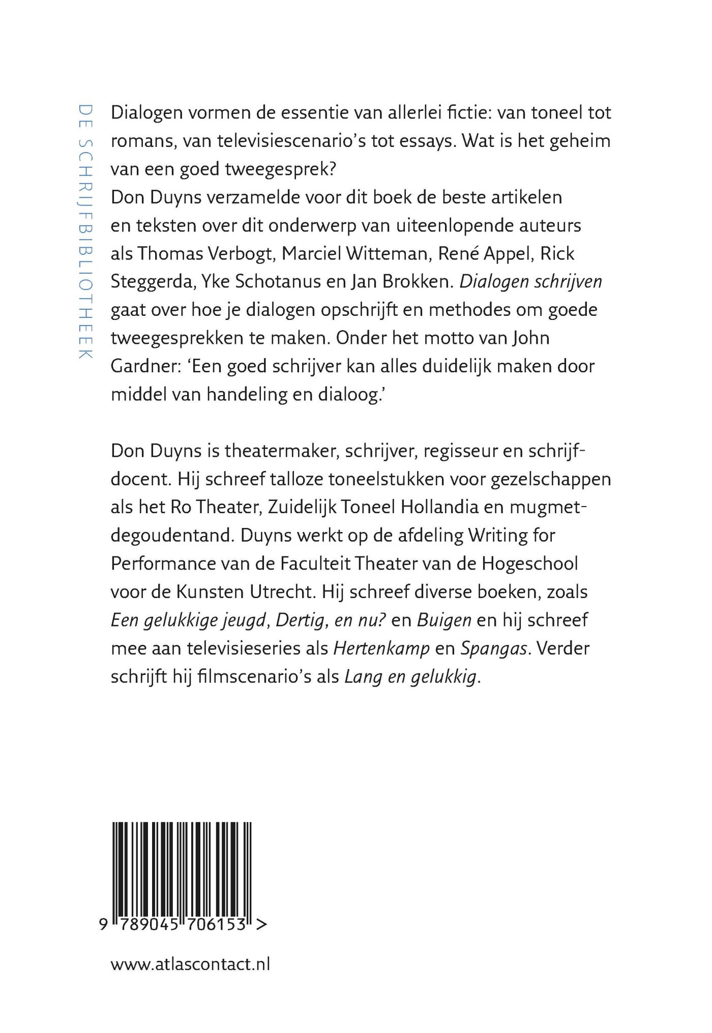 Achterkant van Dialogen schrijven