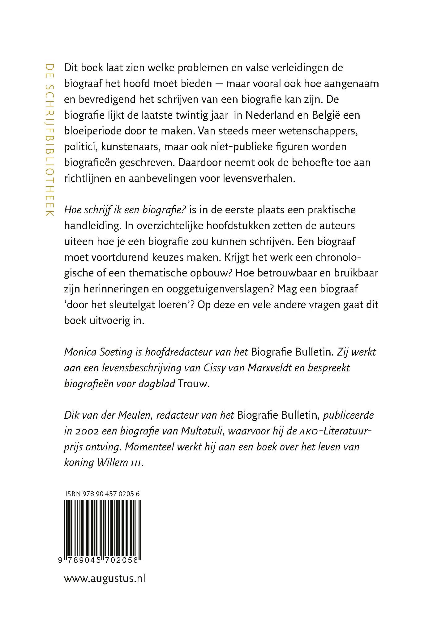 Achterkant van Hoe schrijf ik een biografie?