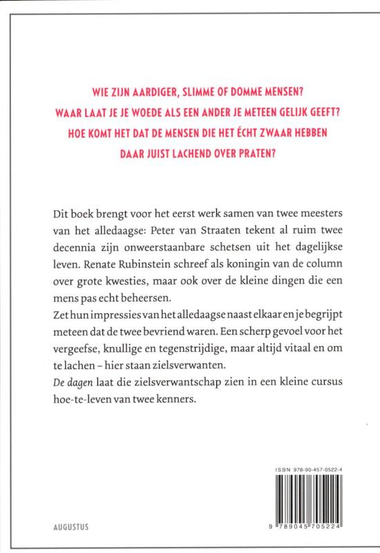 Achterkant van De dagen