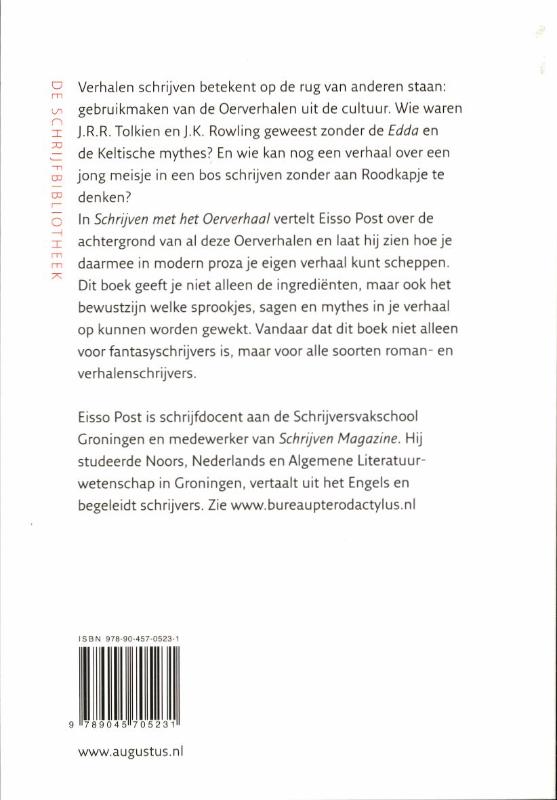 Achterkant van Schrijven met het oerverhaal