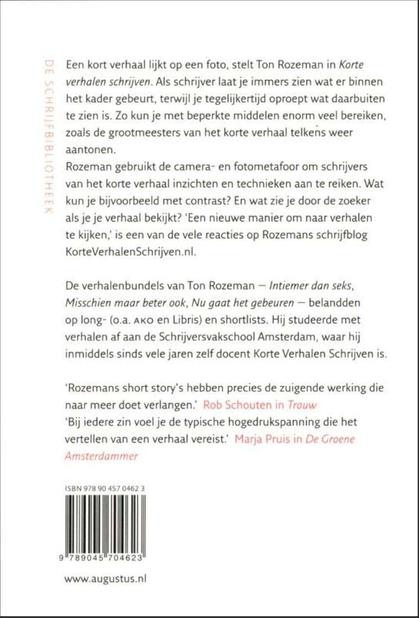 Achterkant van Korte verhalen schrijven