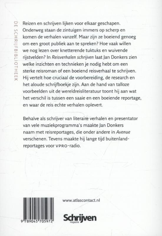 Achterkant van Reisverhalen schrijven