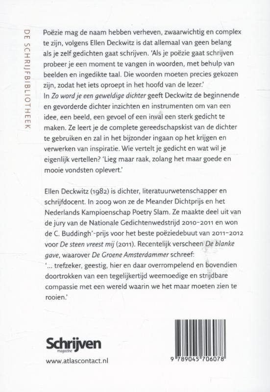Achterkant van Zo word je een geweldige dichter