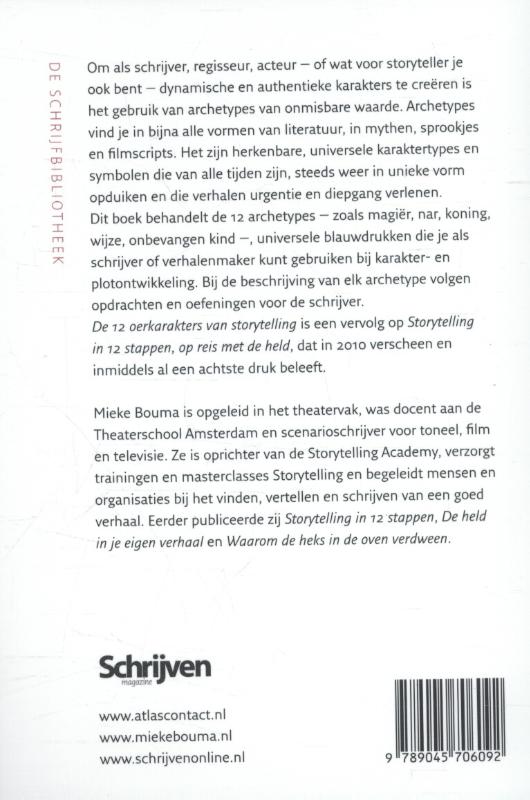 Achterkant van De 12 oerkarakters in storytelling