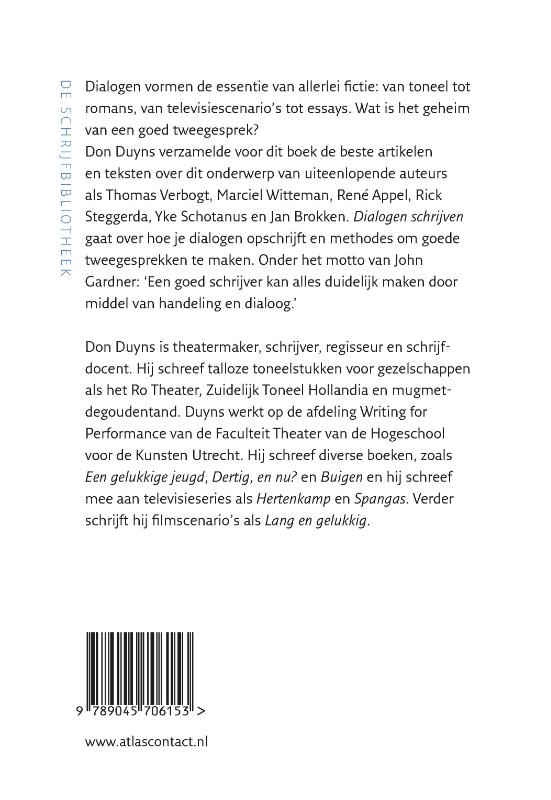 Achterkant van Dialogen schrijven